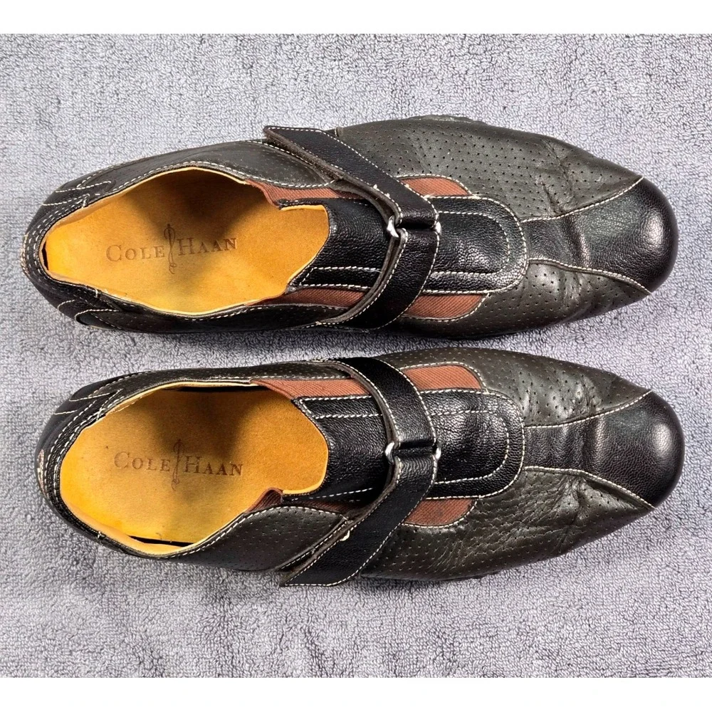 Cole Haan Air Giraldo Loafers Mens 9.5 M Black Leather Nike Air C06080 Strap